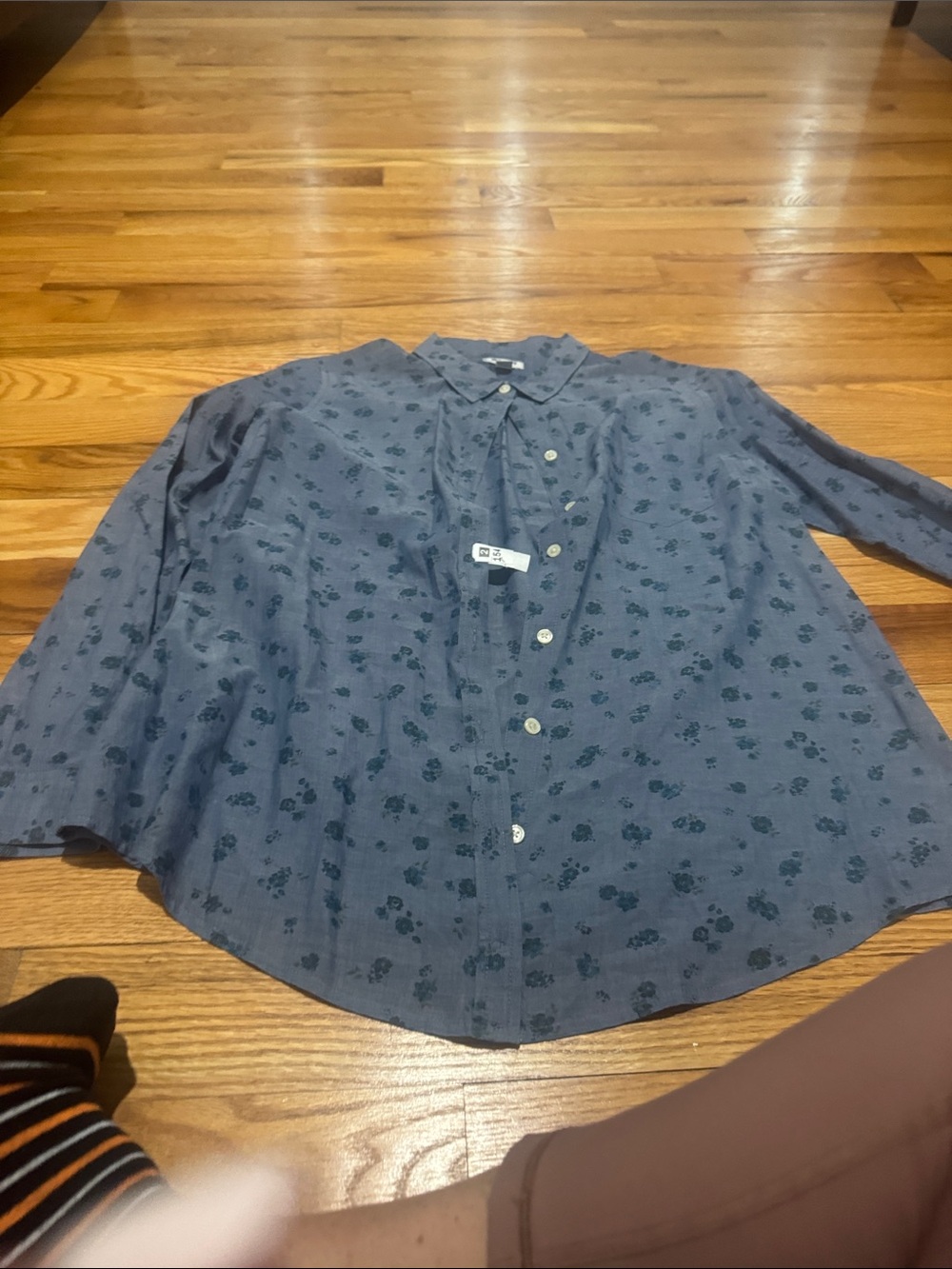 Old Navy Blue Floral Button-Down Shirt